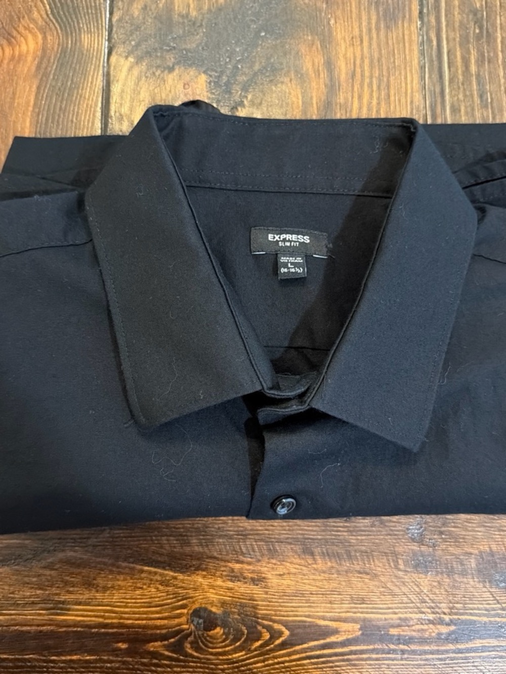 Express Men's Large Slim Fit Black Dress Shirt